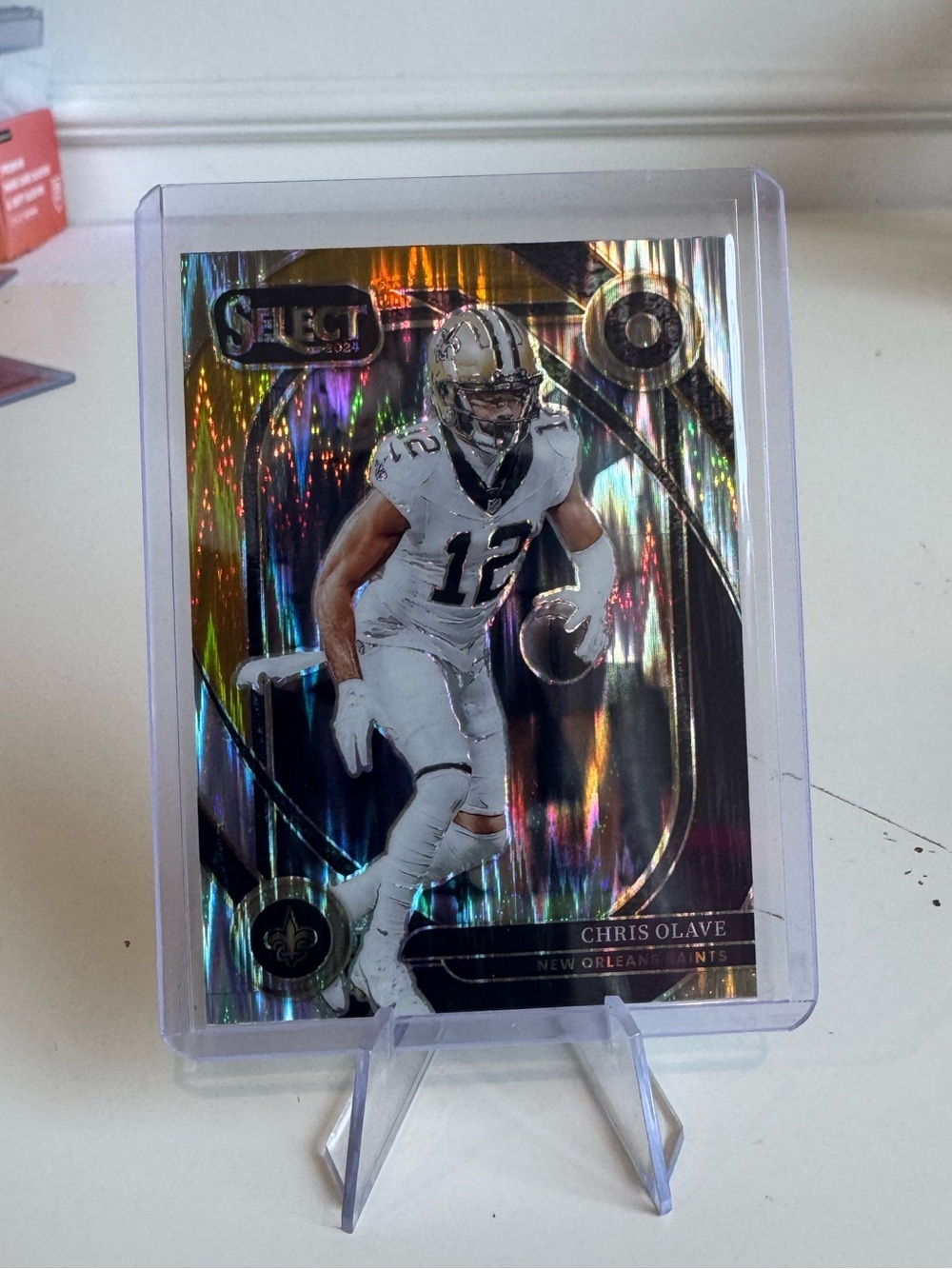 2024 Chris Olave Green and Black Shock Panini Select Prizm Mint condition